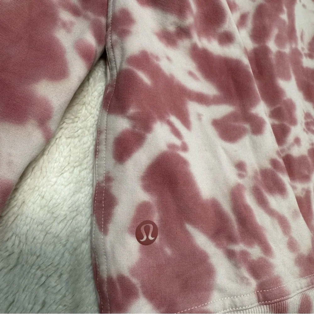 Lululemon All Yours Hoodie‎ Marmoleado Tie Dye Women’s 4 Fleece Rose Pink Yoga - Picture 5 of 9